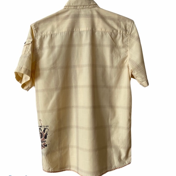 Moto Boys Casual Button Up Yellow Shirt 18/20 - Picture 2 of 11